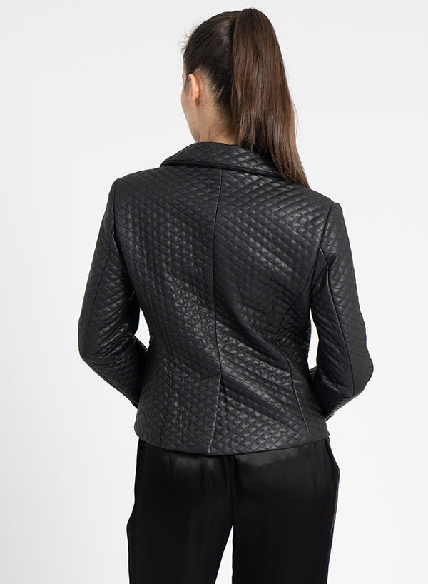 Tess Faux Leather Blazer