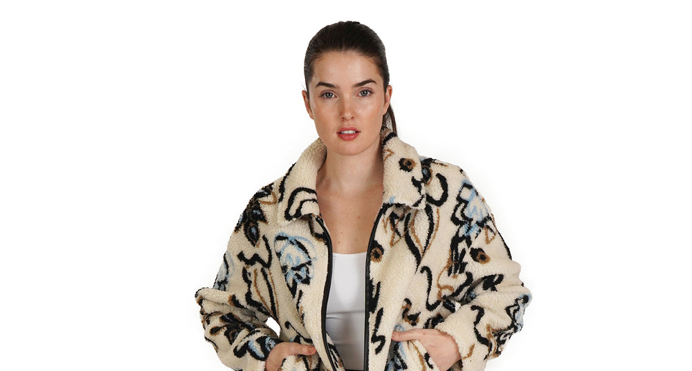 Ladies Faux Fur Jacket Trench Coat with Sweater Love Token